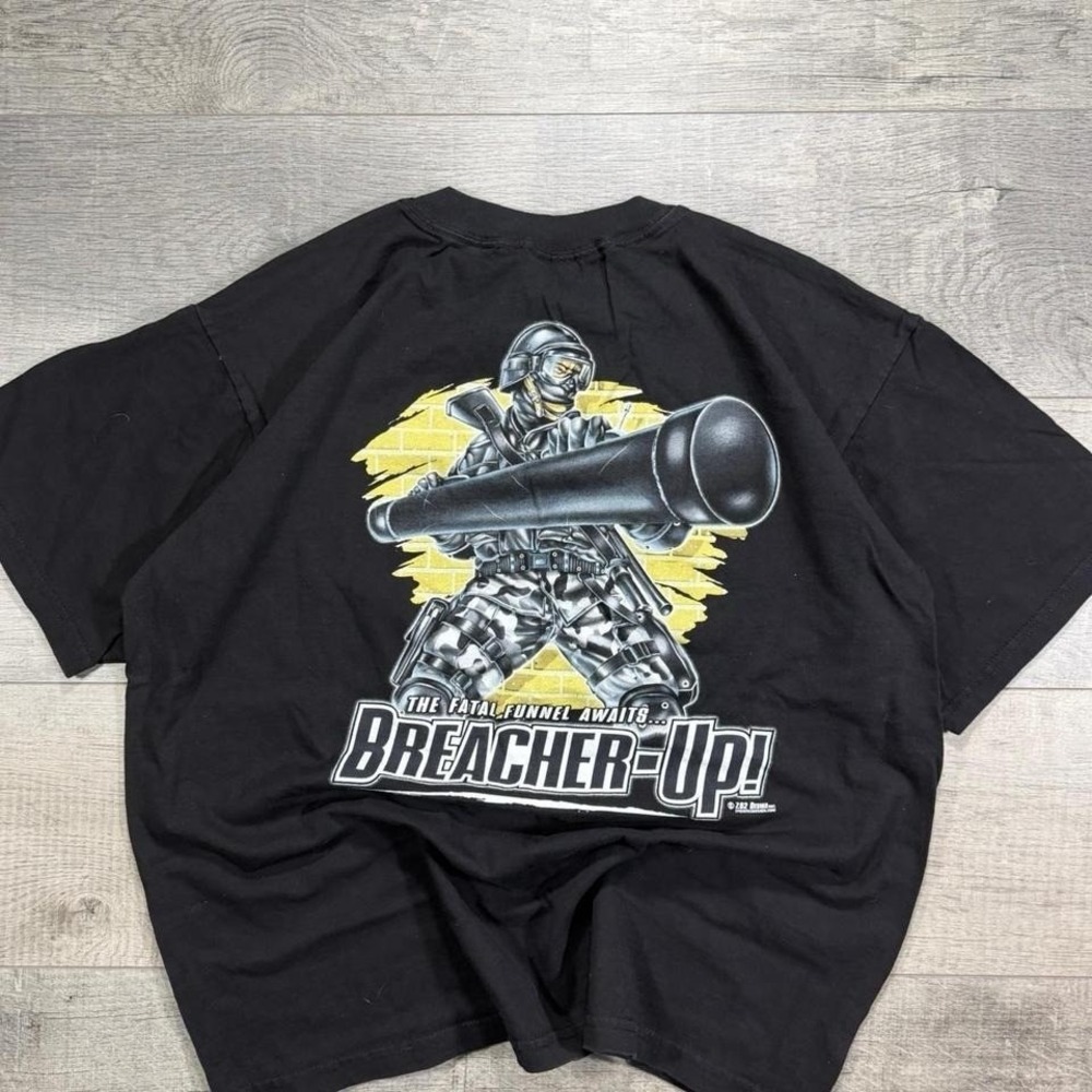 Vintage 2000s obscure bleacher up‎ police heavyweight graphic T-shirt Size XL